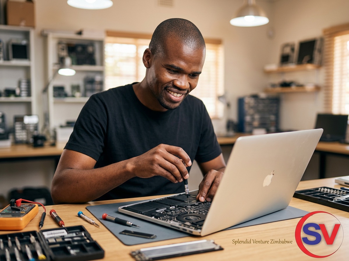 Premium laptop prepared for technical service